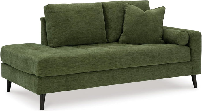 Signature Design by Ashley Bixler Mid-Century Modern Tufted Right-arm Facing Corner Chaise Lounge, Green