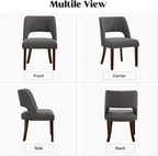 Dining Chair Set of 1,Modern Dining Room Chairs with Thick Cushions,Upholstered Linen Fabric Kitchen Chairs for Kitchen Dining Room Darkgrey