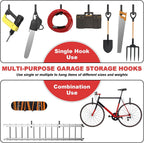 Heavy Duty Garage Hooks, 4 Inch Ladder Hooks for Garage Wall Ladder Hangers Wall Mount Wall Hooks for Hanging Ladders,Ropes, Hoses, Garden Tools(4 Pack)
