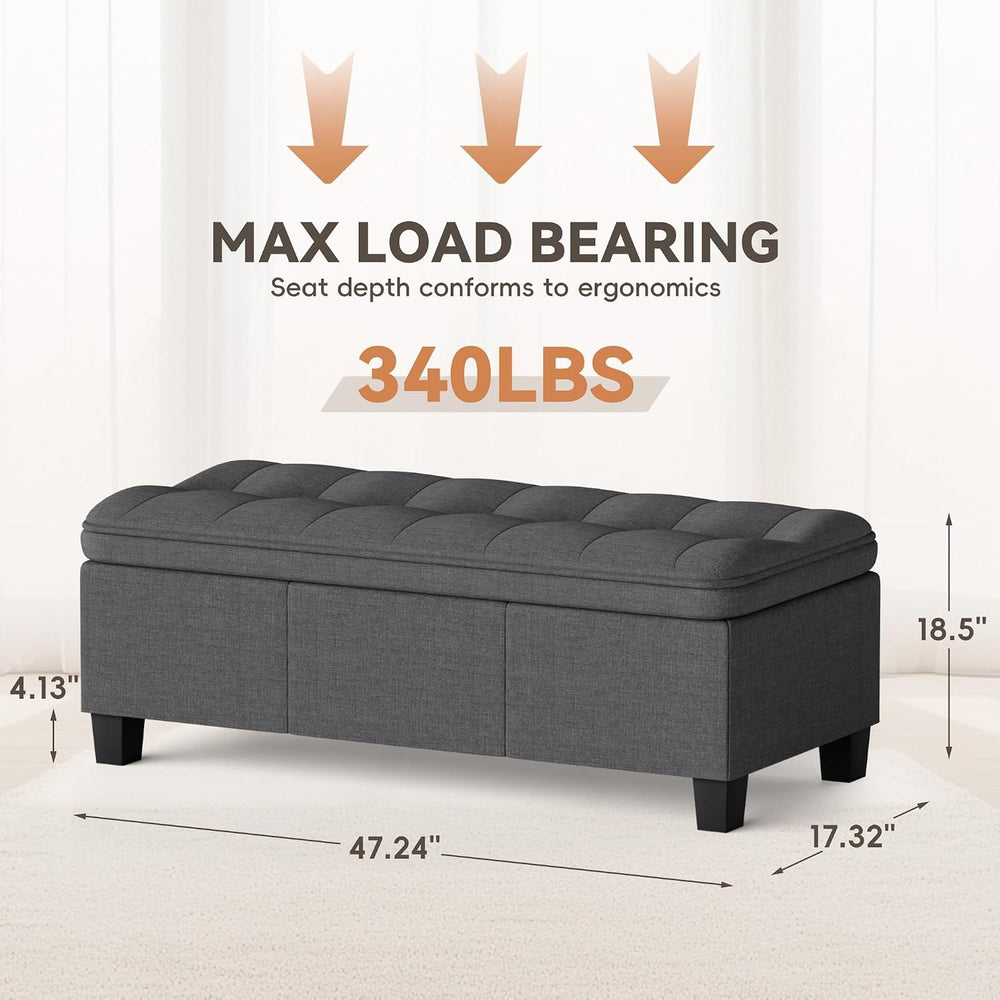 YESHOMY 47 Inches Ottoman with Storage, Storage Bench with Legs, Ottomans for...