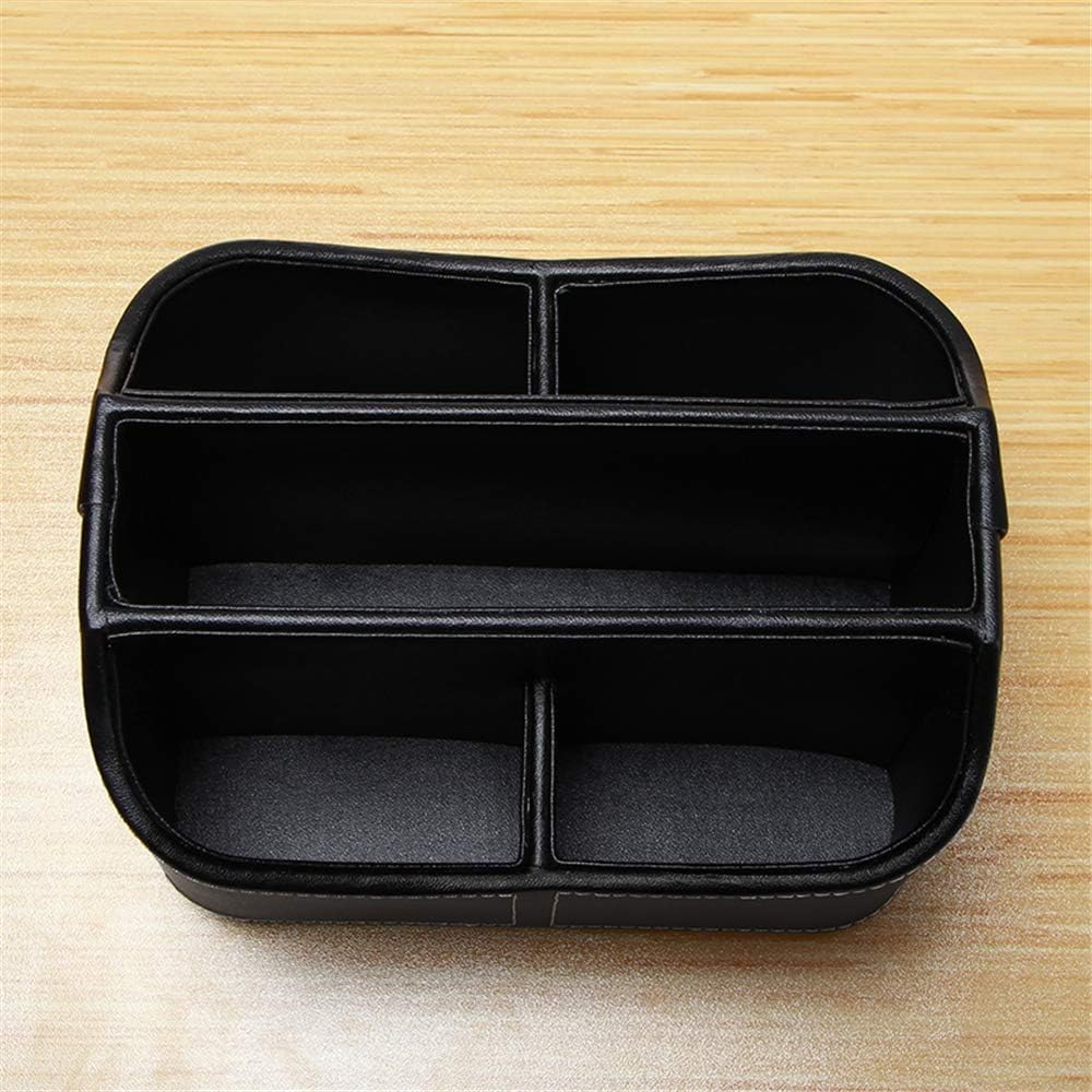 PU Leather Remote Control Holder,360 Degree Spinning Desk TV Remote Caddy,Desk Organizers and Accessories,for Controller,Media,Mail,Calculator,Mobile Phone,Pen Storage Holder(Black)