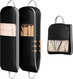 DIMJ 2 Pack 43" Space Saving Garment Bags for Hanging Clothes With Compression Zipper Carry Handles and Window, Washable Suit Bag for Dress, Clothes, Coats, Down Jacket, Closet, Moving, Travel