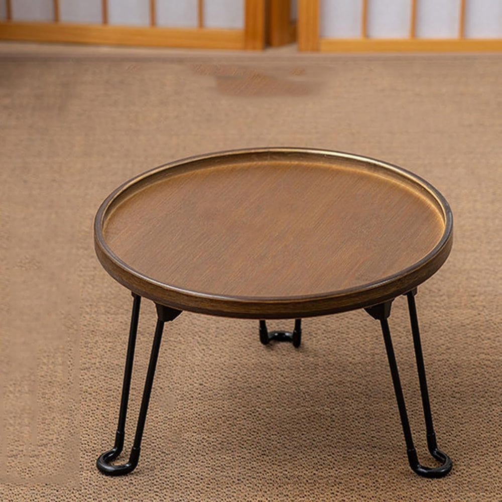 Round Coffee Table Sofa Side Table with Fluted Simple Center Table for Living...
