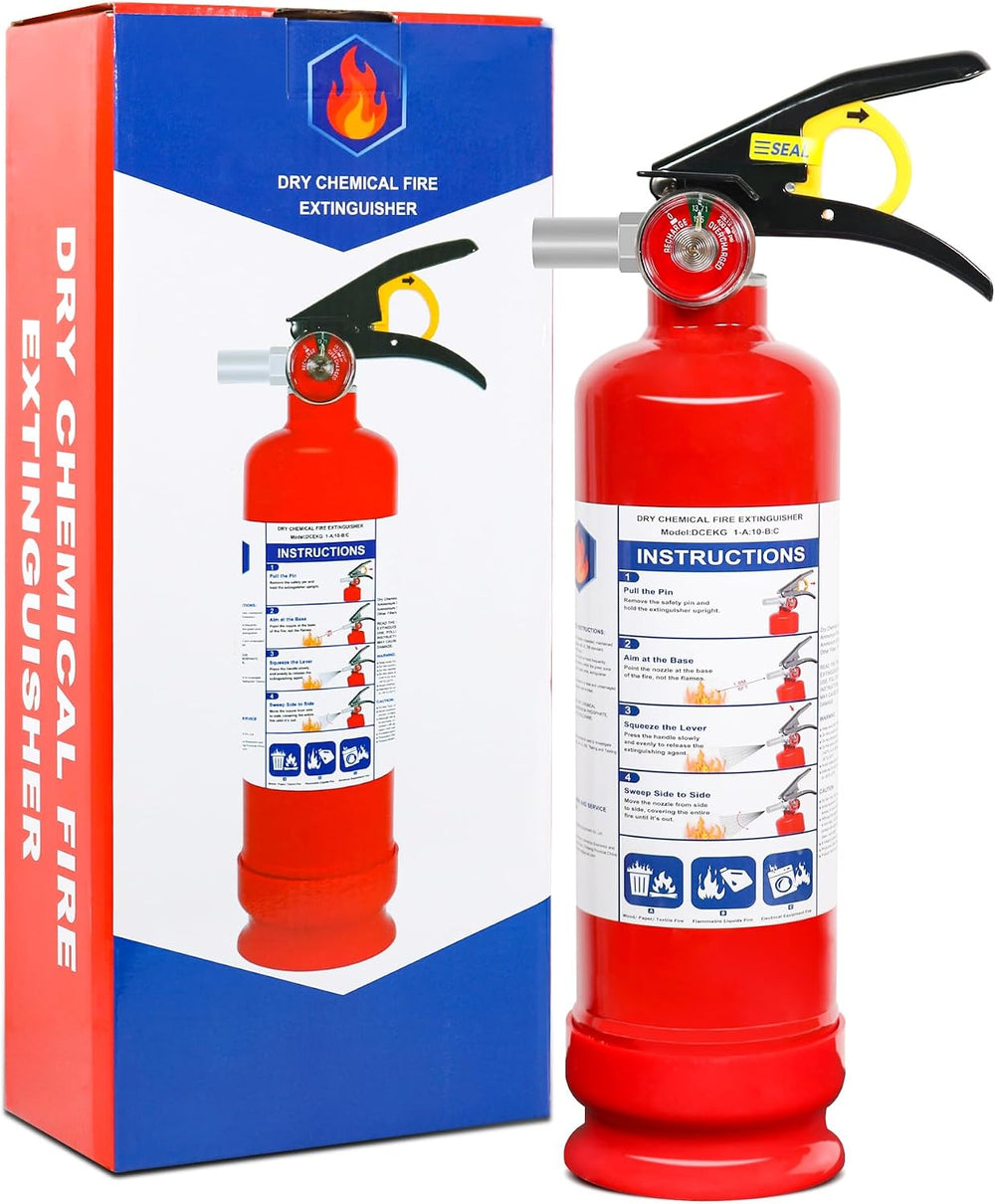 ABC Dry Powder Fire Extinguishers, 2.5lb 1A:10B:C Multi-Class Fire Safety Gea...
