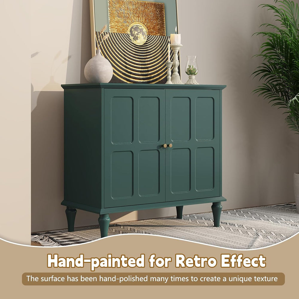 ARTPOWER Green Sideboard Buffet Cabinet with Storage, Mid-Century Modern Stor...