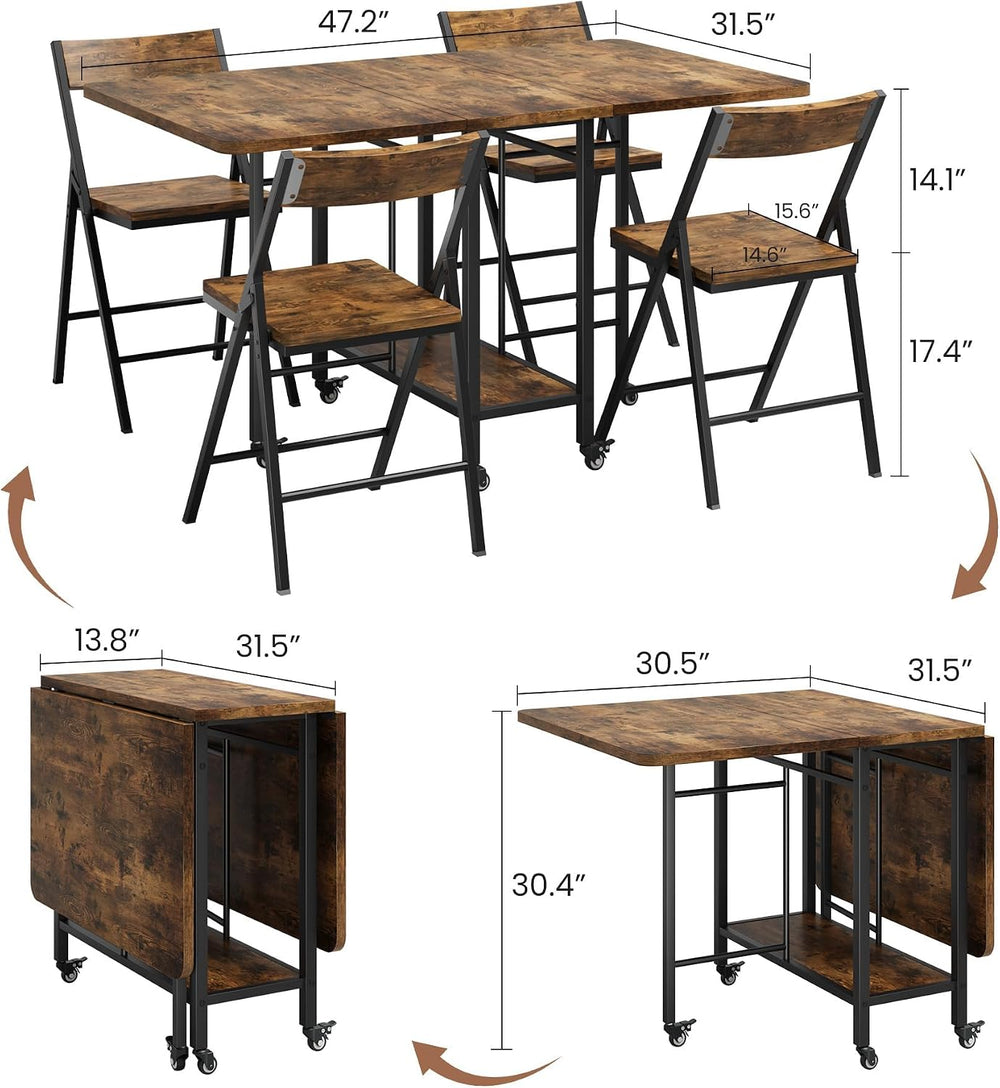 Garvee 5-Piece Dining Table Set, Dining Table Set for 4 with Chairs