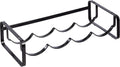 Amazon Basics Tabletop Stackable 4-Bottle Metal Wine Rack, 3.74"D x 15.75"W x 7.87"H, Black