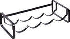 Amazon Basics Tabletop Stackable 4-Bottle Metal Wine Rack, 3.74"D x 15.75"W x 7.87"H, Black
