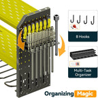 Warome Garage Power Tool Organizer with 8-Outlet Power Strip, Tool Storage Rack Wall Mount with 8 Cordless Drill Holders, Tool Organization Shelf with Charging Station in Green