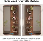 KungFuWood Full Length Mirror with Shelf and Hooks,Entry Way Mirrors for Wall,Wall Mirror with Shelf,Wall Mirror with Storage Multifunctional Design Panel,Living Room