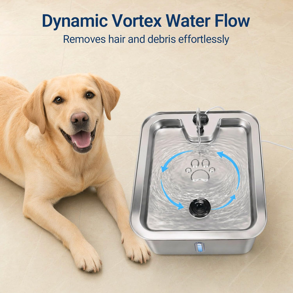Dog Water Fountain, 4.5Gal/17L Quiet LED Blue Light Stainless Steel Pet Water...