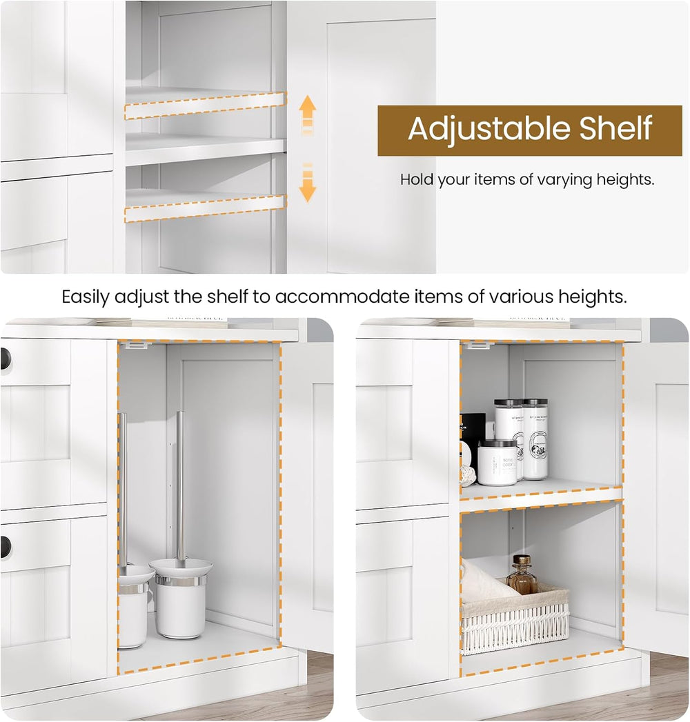GRUSIGN Bathroom Cabinet, Modern Bathroom Floor Storage Cabinet Organizer wit...