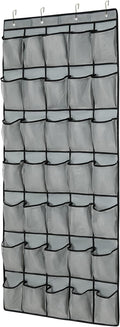 35Large Pockets Over The Door Shoe Organizer, Mesh Pockets Shoe Holder Rack, Capacity hanging shoe organizer，door shoe rack With 4 Metal Hook.