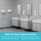 AIKE Wall Mount Liquid Soap Dispenser, 27oz Large Capacity with Extended Pump for Commercial Bathrooms(White)