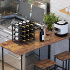 IBUYKE Metal Wine Racks Countertop,16 Bottles Wine Bottle Holder,TMJ903H | 4 Tiers Wine Rack Wine Rack Freestanding Wine Storage Cabinet for Home Kitchen Pantry Wine Cellar Bar