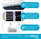 BIRDROCK HOME Hanging Jewelry Organizer - Lockable Storage Cabinet with Body Mirror & LED Lights, Door or Wall Mounted for Closet or Bedroom Dresser, Adjustable Height & Large Capacity - White