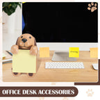 Chunful 3pcs Pop-up Note Dispenser Set Include Resign Brown Dog Note Dispenser, 2 Pcs 3" x 3" Sticky for Office Desk Accessories