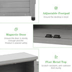 Outdoor Potting Bench with Storage Cabinet and Metal Top, Wood Workstation for Outdoor Patio, Garden (Classic Grey, 31x17x36‘’)