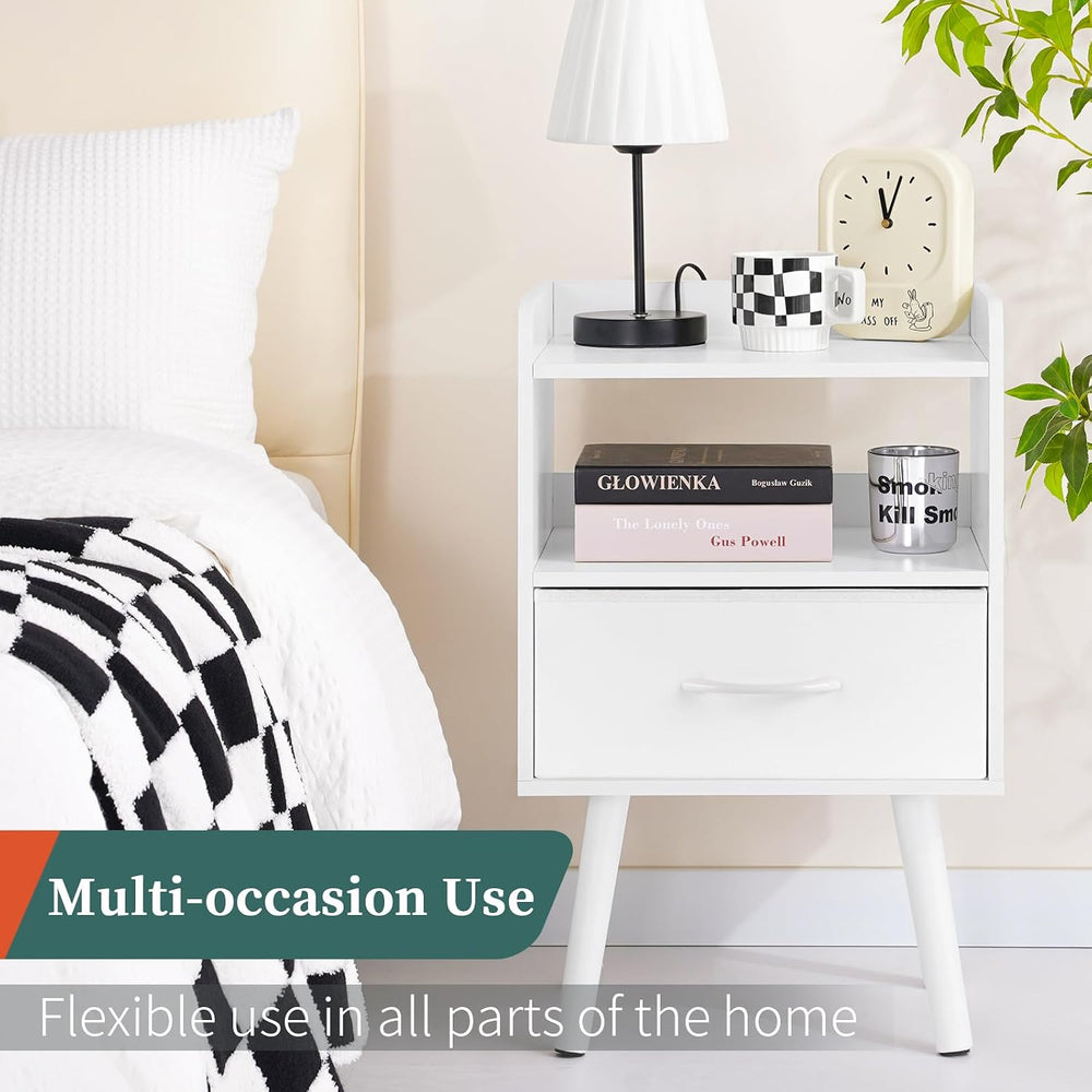 Yoobure Modern Nightstand with Drawer, Bedside Tables, Mid Century Nightstand...