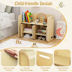 Costzon Kids Table and Chair Set, All in 1 Birch Wood Activity Table, Bench, Storage Shelves, Desk for Children Reading, Arts, Crafts, Snack Time, Fully Assembled, Toddler Table & Chair Set (Natural)