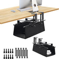 Under Desk Cable Management Tray, Clamp-On Cord Organizer，No Drilling Required, Holds Up to 22 lbs, for Cords, Routers, Power Strips (Black, 28.4inch)