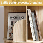 Rotating Bookshelf Tower, 4 Tier 360 Display Spinning Bookshelf, Solid Wood Revolving Bookcase for Kid Adult, Corner Floor Rotating Bookcase for Bedroom, Living Room, Study Room, Small Space