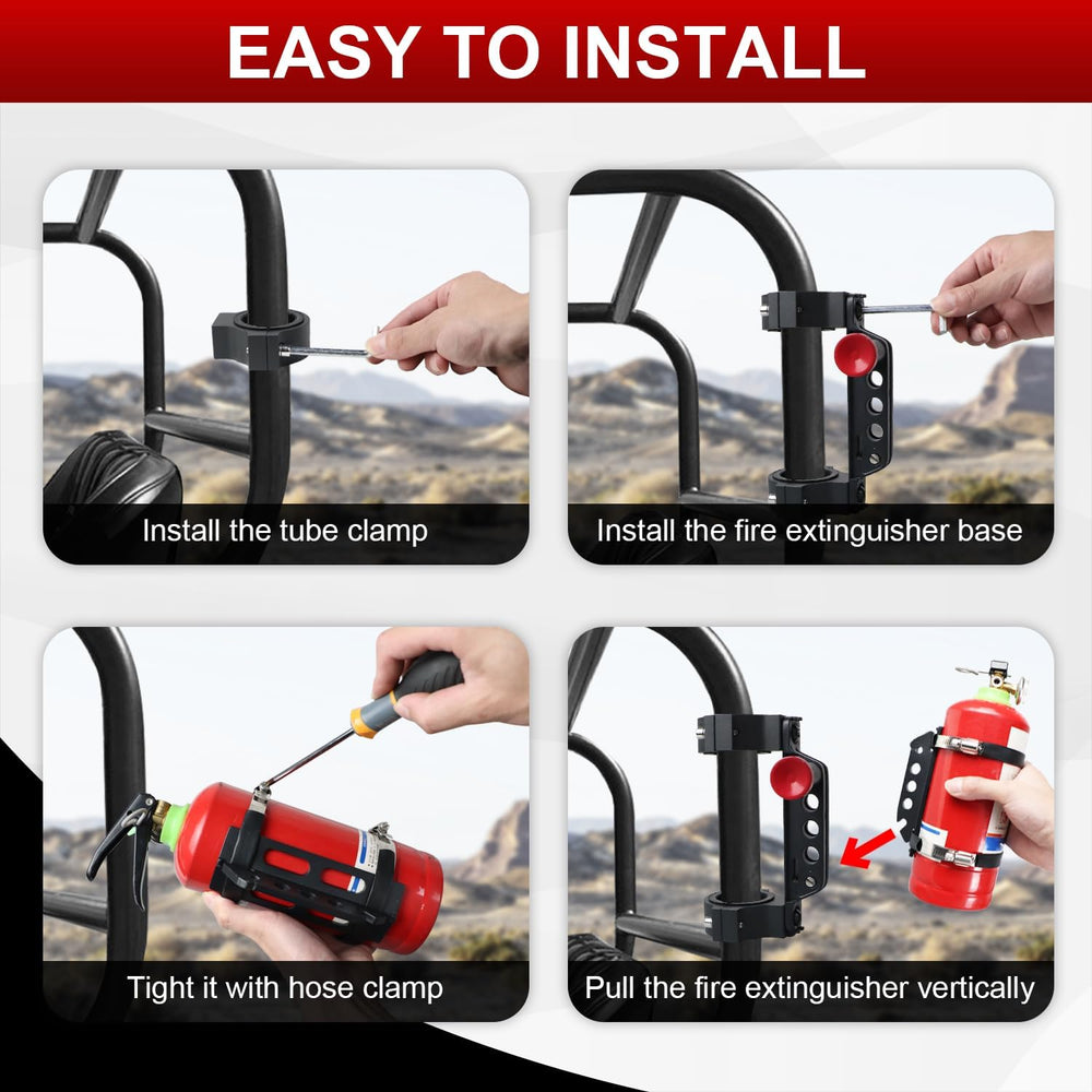 Quick Release Roll Bar Fire Extinguisher Mount Holder Bracket Kits Compatible...