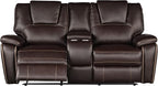 Faux Leather Recliner Sofa Furniture Set for Living Room, Recliner Chair, Manual Loveseat, 3 Seat Recliniing Sofa Couch Set for Meeting Room,Brown