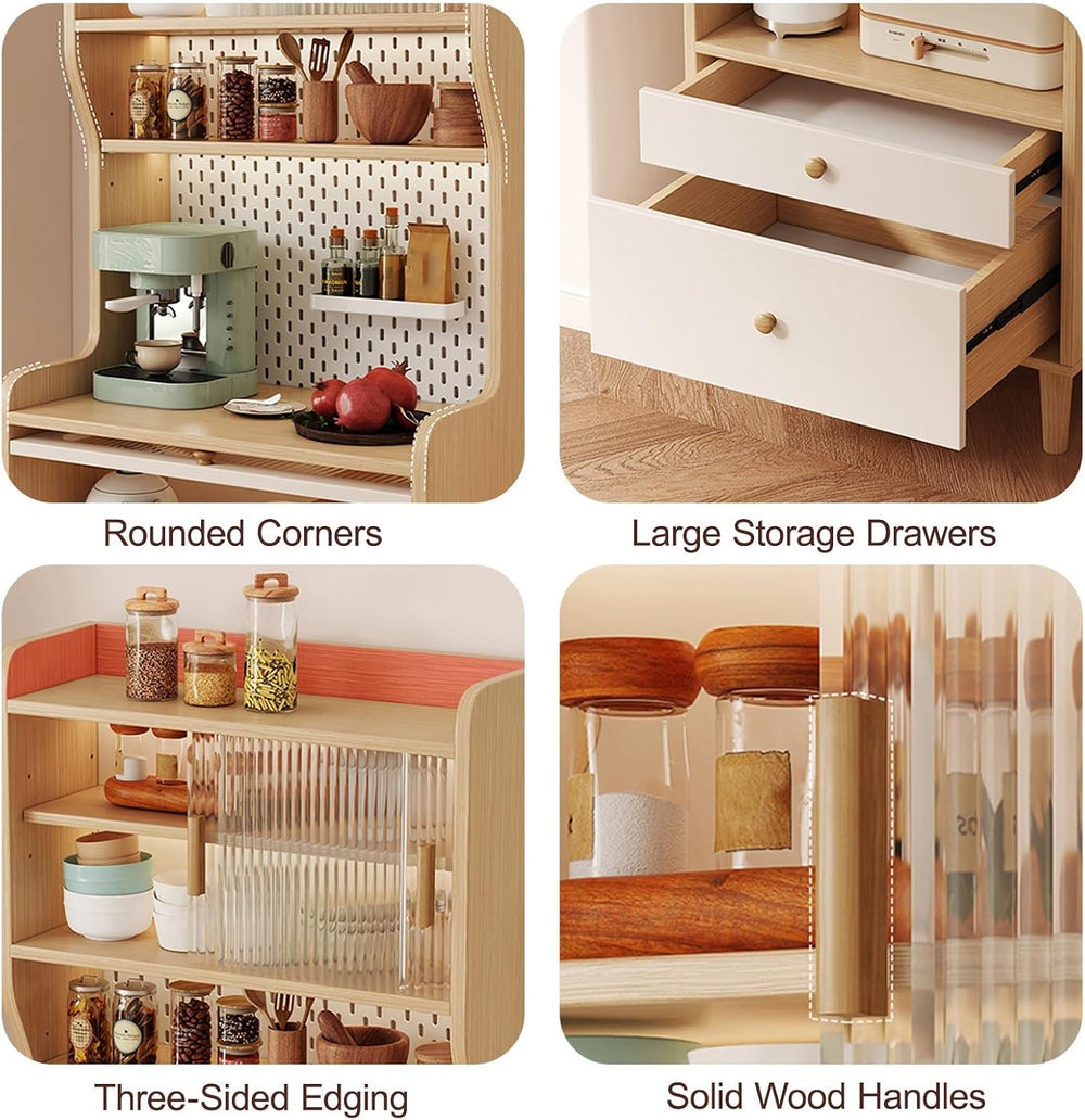 Tall Pantry Cabinet, Wide Kitchen Pantry Storage Cabinet, Freestanding Kitche...