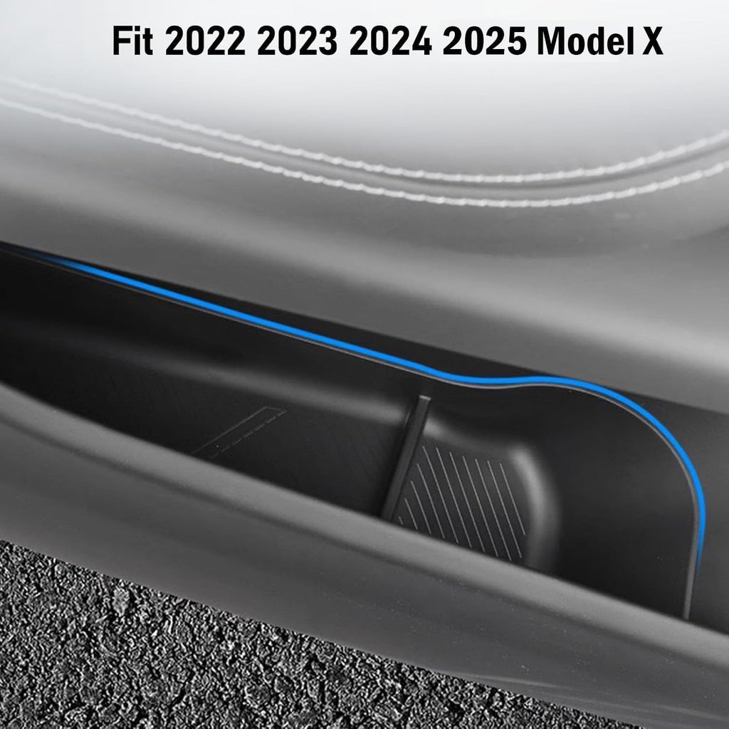 Yumzeco 2PCS Compatible 2021 2022 2023 2024 2025 2026 Tesla Model X Door Side Storage Box Tray, Front Row Door Side Organizer Tray for Tesla Model X Accessories 2021 2022 2023 2024 2025 2026