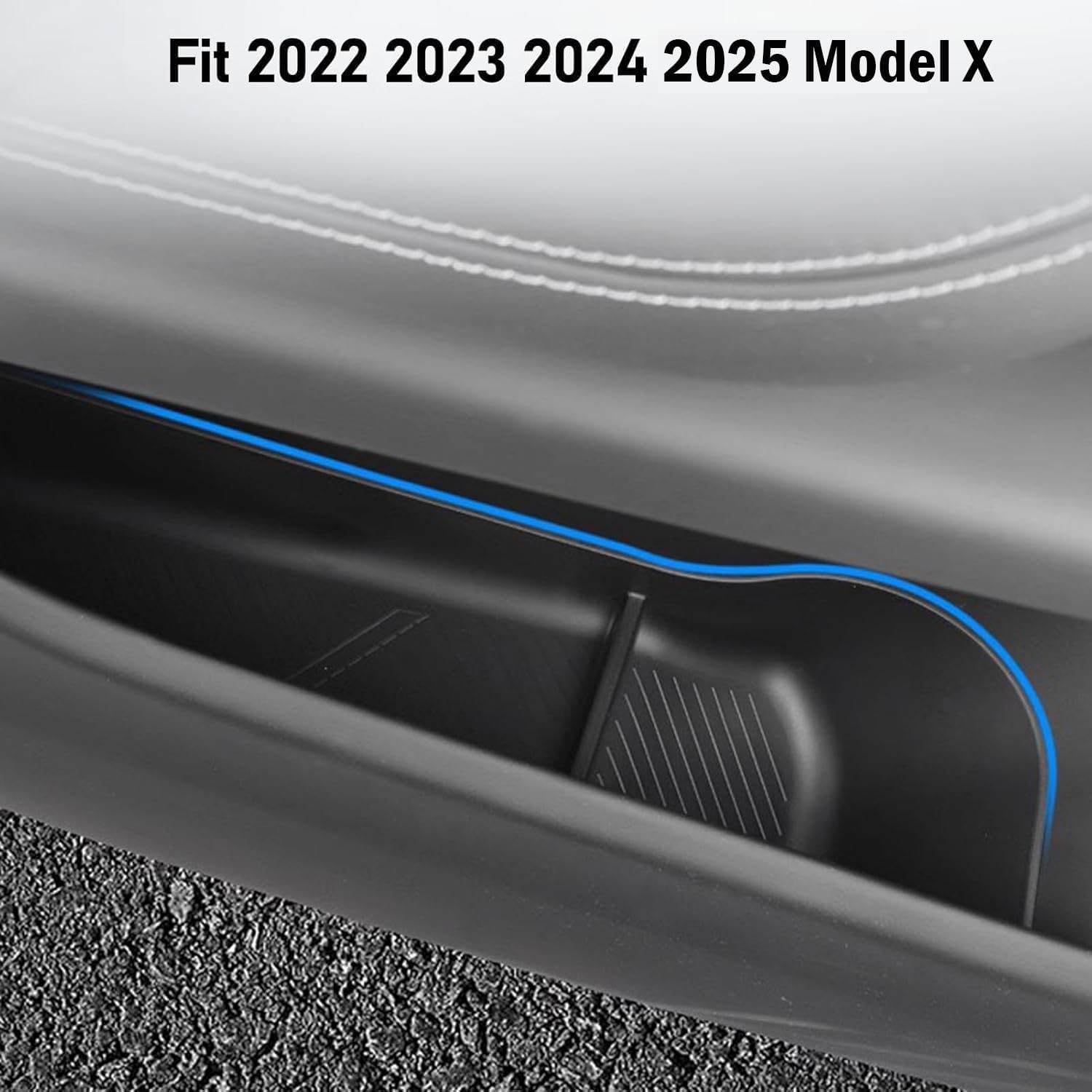 Yumzeco 2PCS Compatible 2021 2022 2023 2024 2025 2026 Tesla Model X Door Side Storage Box Tray, Front Row Door Side Organizer Tray for Tesla Model X Accessories 2021 2022 2023 2024 2025 2026