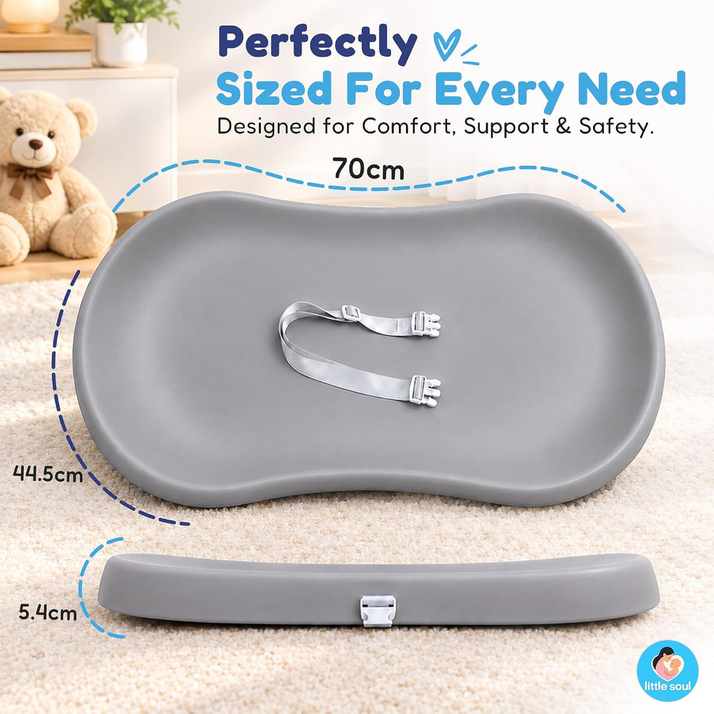 LittleSoul EVA Diaper Changing Pad with 2 Washable Waterproof Covers, Wipe-Cl...