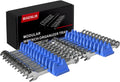 24PCS Magnetic Modular Wrench Organizer Set - Tool Drawer Storage Rack with Metric & SAE Labels, Wrench Holder with Magnet, Perfect Tool Gift for Men, father, boyfriend, DIYers & Mechanics (Blue)