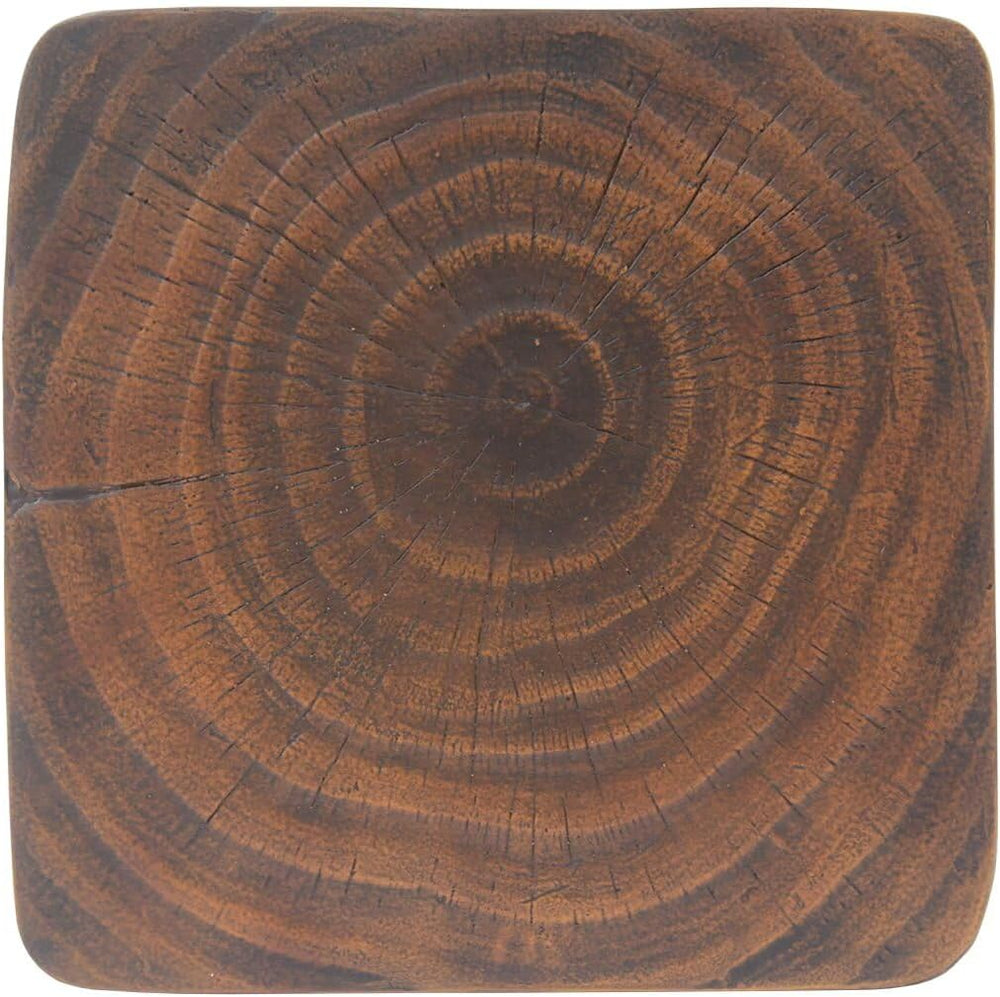 Modern End Table Square Solid Wood Pedestal Side Table Rustic Plant Stand wit...