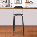 Folding Bar Stool with Backrest, 29.5" Height Portable Folding Stool Chair Counter Height Foldable Collapsible Stool for Kitchen Bar, 275lbs Capacity