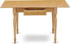 East West Furniture MZNO3-OAK-W 3 Piece Kitchen Table Set for Small Spaces Contains a Rectangle Dining Room Table with Dropleaf and 2 Solid Wood Seat Chairs, 36x54 Inch, Oak