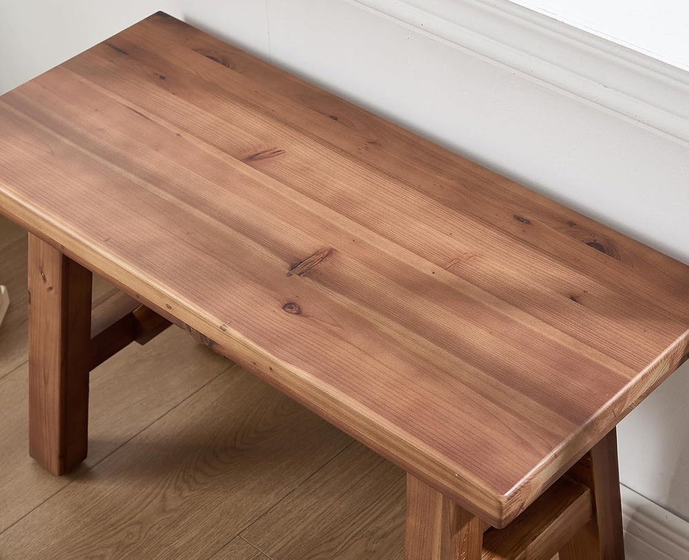 chairus Farmhouse Solid Wood Bench, 30" Entryway Bench Seat Rustic Narro...