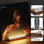 Vinyl Reord Stand with Adjustable Warm White Lights,Album Display Holder with Fingerprint-Proof Acrylic Letters for Room Décor,Gift for Album, LP Lovers