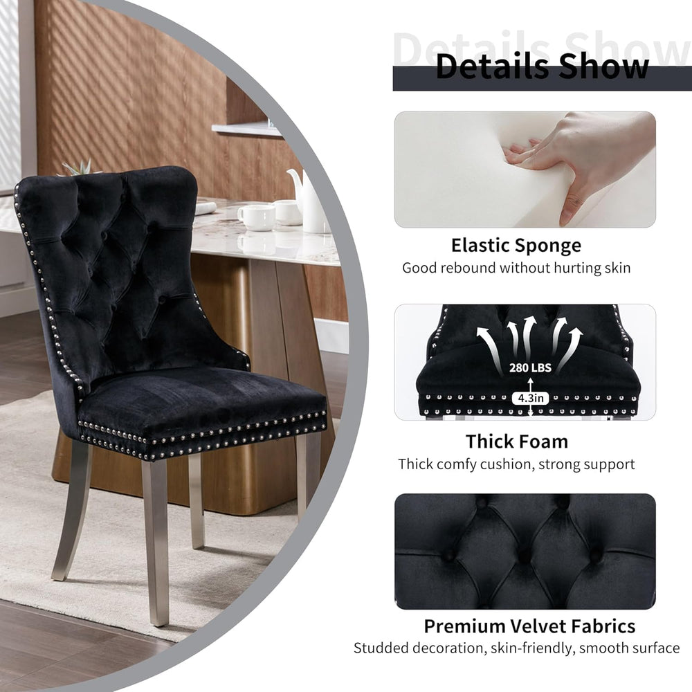 Clear Round Glass Top Dining Set for 4, 36'' Modern Luxury Circle Din...