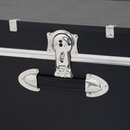 HomeStock Rustic Romance Heavy Duty 30" Under Bed College Storage Trunk with Lock, Latch Closure Type, 15.75" D x 30" W x 12.25" H, Ideal Camp Dorm Room Trunk Footlocker Black