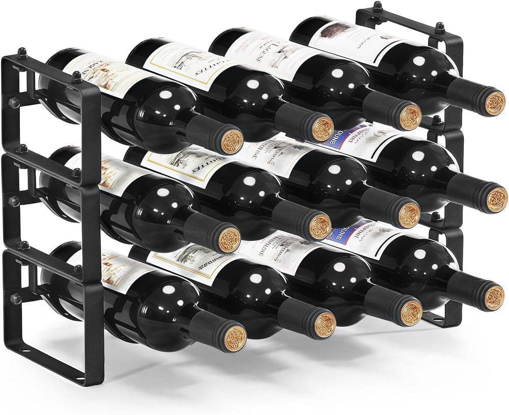 Stackable Countertop Wine Rack, 12 Wine Bottles Holder for Inside Cabinet | I...