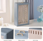 Lolalet Necklace Organizer Box, 2-Layer Jewelry Storage Boxes with Clear Lid for Necklaces, Tangle-Free Necklace Display Case for Women Girls -Dusty Blue