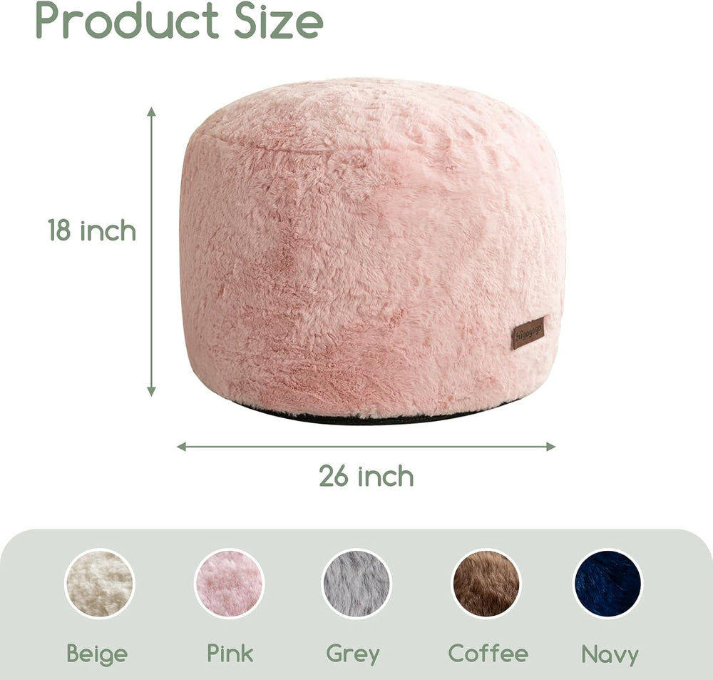 HIGOGOGO Pouf Stuffed Ottoman Round Modern Foam Filled Foot Rest Chair Decora...