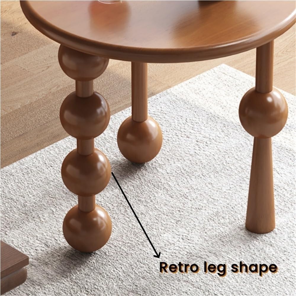 Creative Design Small Coffee Table Wood Round Side Table Retro Style 3-Legged...