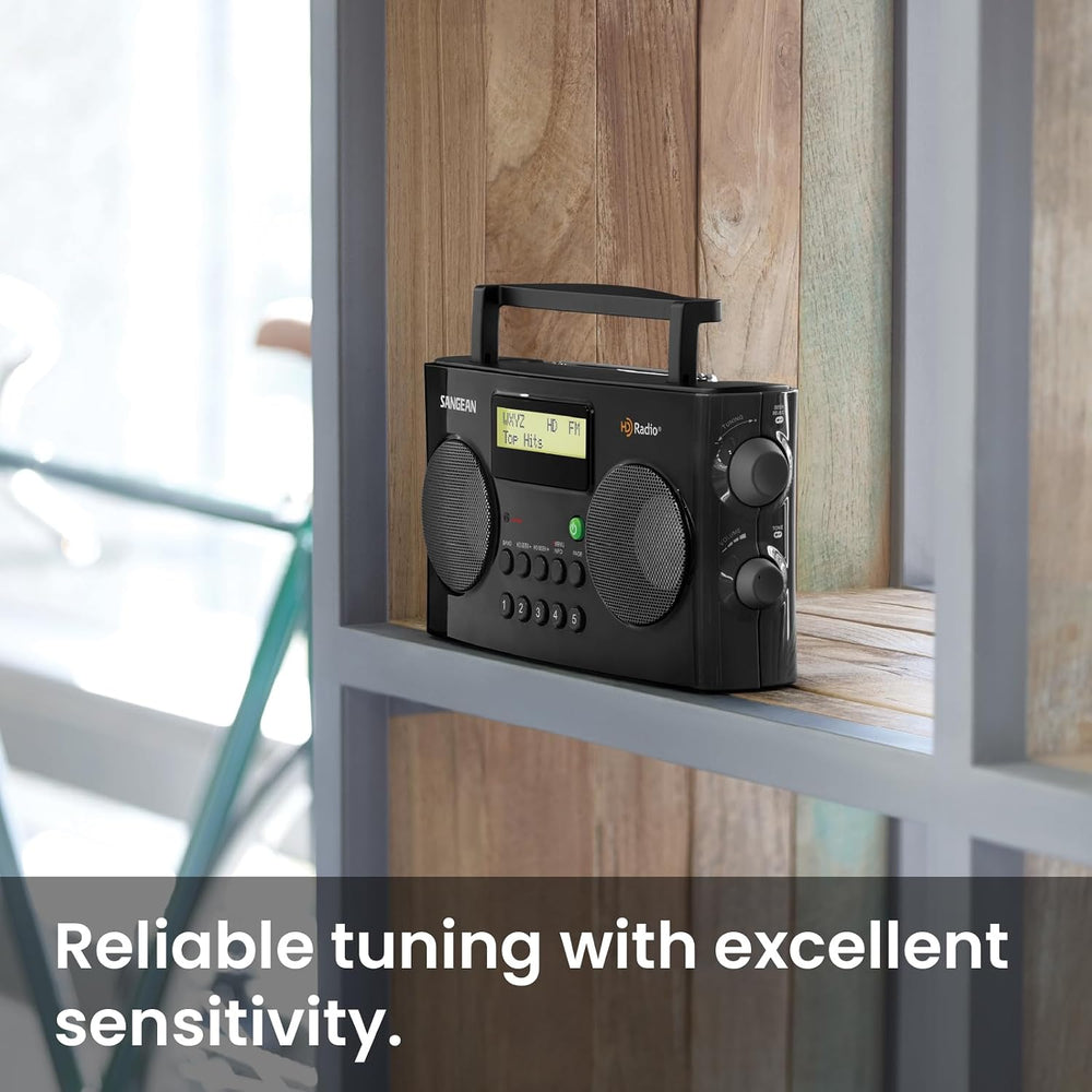 Sangean HDR-16 HD AM/FM Portable Radio, Black