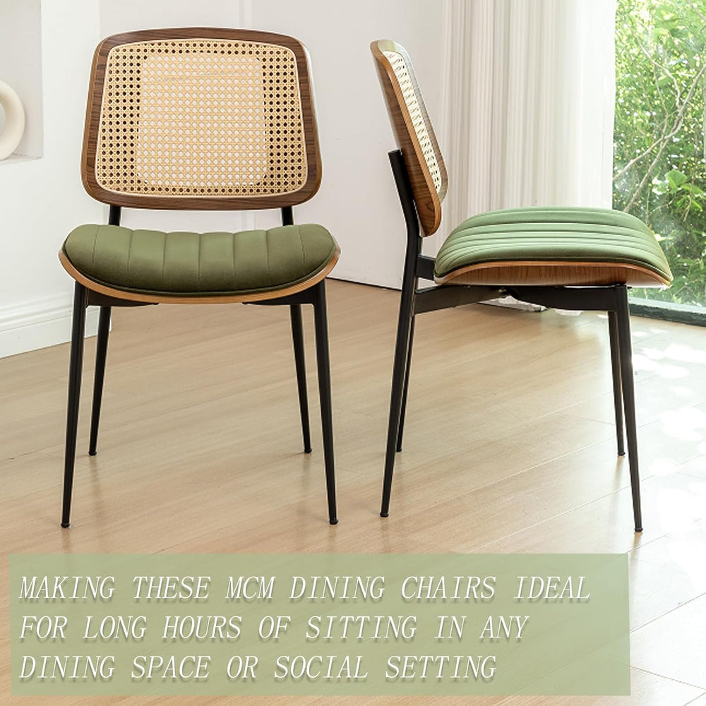 LUNLING Dining Chairs Set of 4 Mid Century Modern Retro Green Velvet Kitchen ...