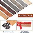 HARFINGTON 6ft Cord Cover Floor W0.6 x H0.33 Inner Channel PVC Hide Extension Cable Floor Wire Hider Wire Covers Protector for Prevent Cable Trips Cables Management, Dark Grey