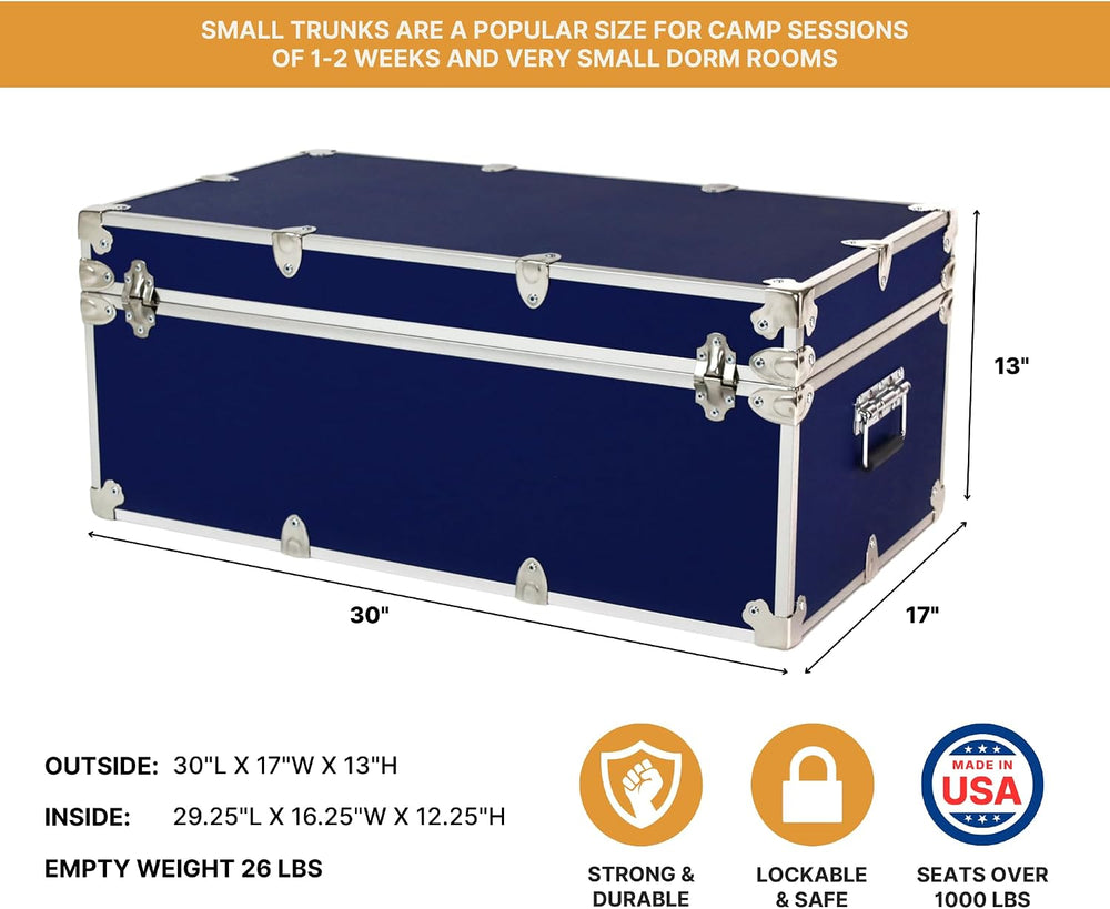 Rhino Small Essential Trunk with Wheels, Camp Footlocker, Dorm Storage | 30&q...