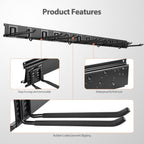 Garage Organzier Wall Mount, 48 Inch Garden Tool Organizer, 16PCS Heavy Duty Garage Storage Organization, Adjustable Tool Storage Rack Hooks, Yard Shed Tool Organizer Hold Max 450 lbs