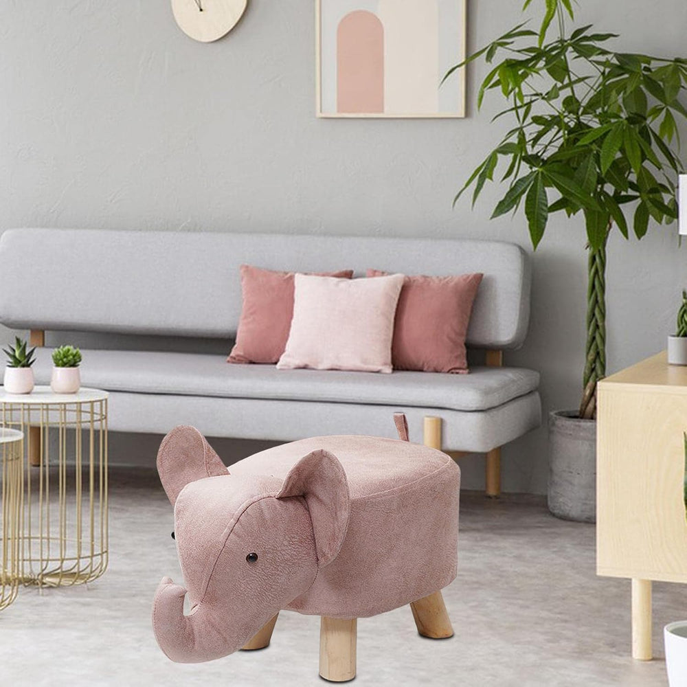 Animal Footstool Elephant Bench Portable Shoe Changing Cute Storage Wooden Ot...